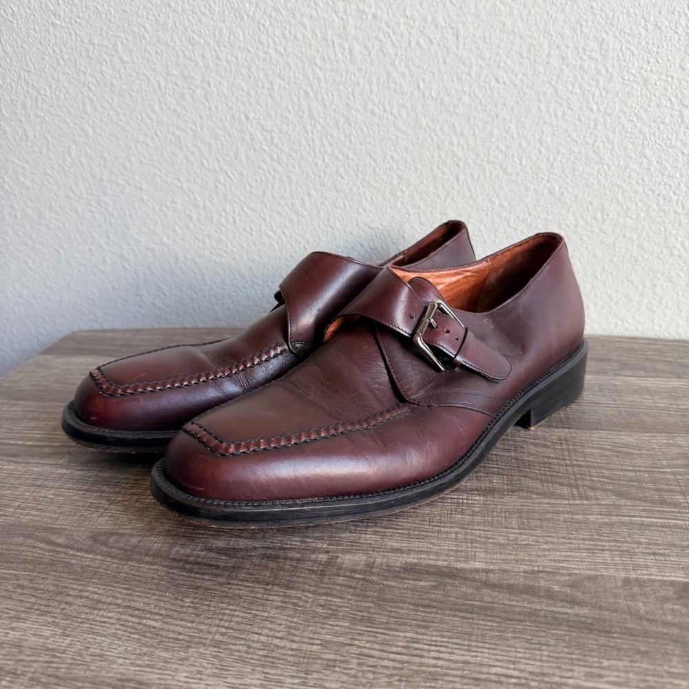 Vintage Cole Haan City Monk Strap Loafers Brown Leather Mens Size 11